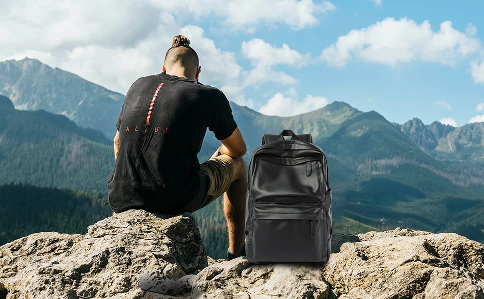Stylish Leather Laptop Backpack