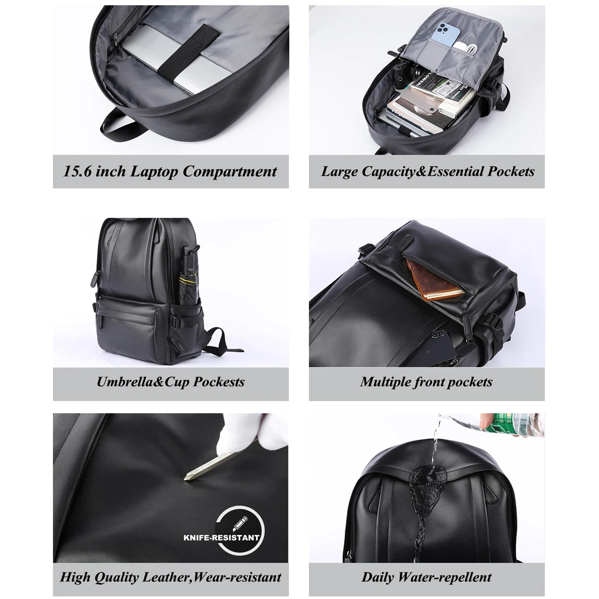 Stylish Leather Laptop Backpack