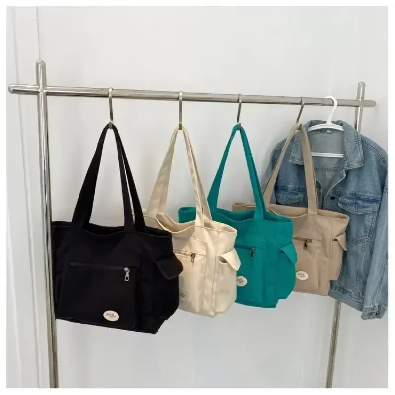 Trendy Canvas Shoulder Tote Bag