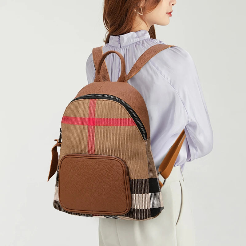 Trendy Preppy Style Canvas Backpack