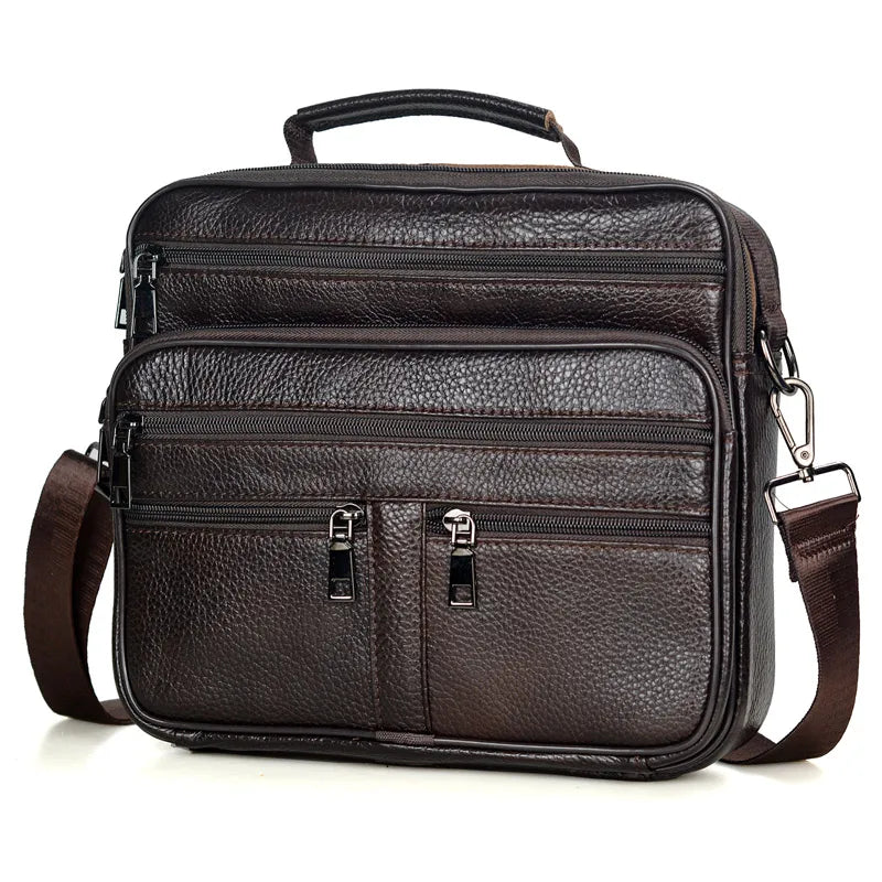 Genuine Cowhide Leather Bag – Travel & Business Messenger