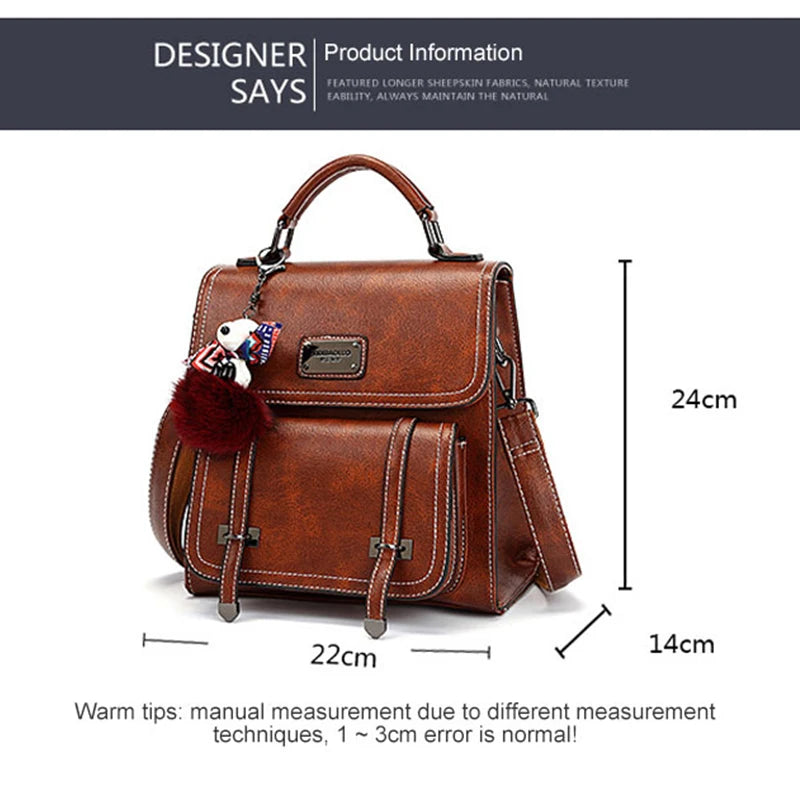 Retro PU Leather Backpack