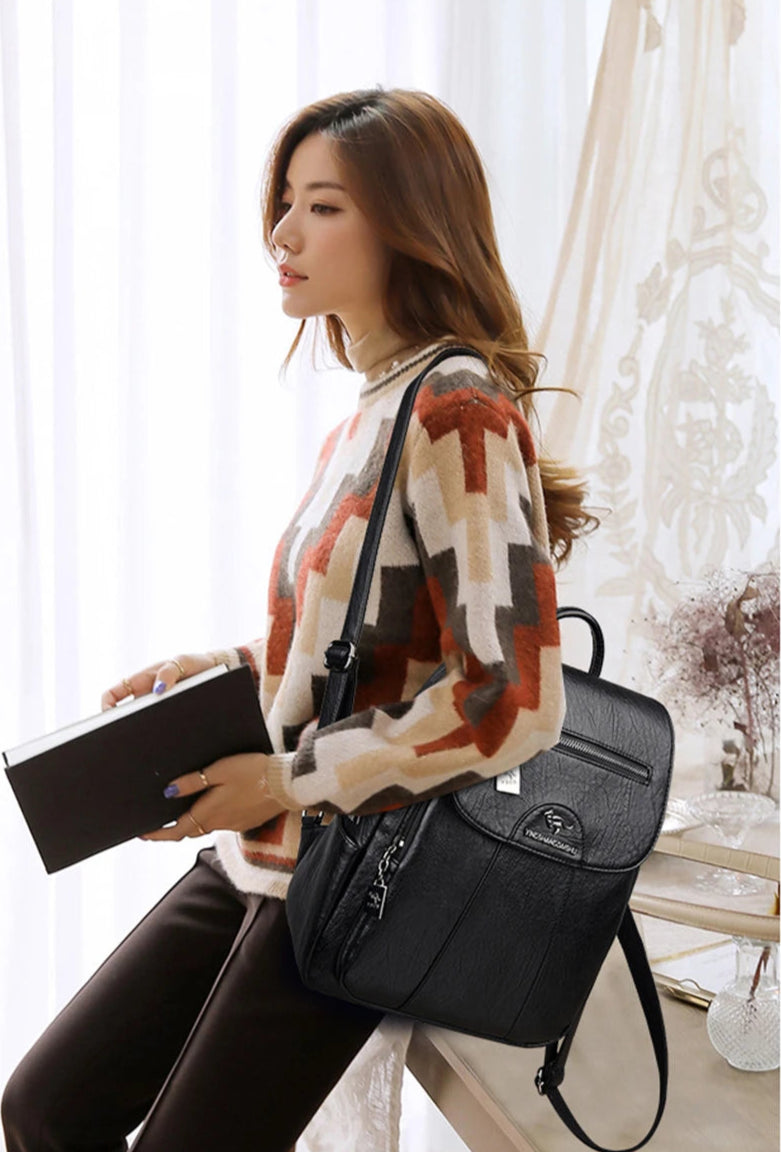 Vintage Soft Leather Women’s Backpack