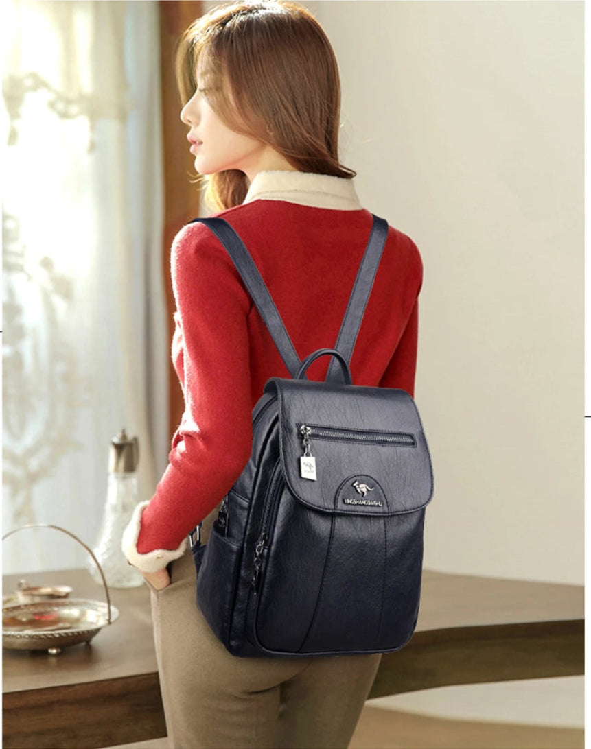 Vintage Soft Leather Women’s Backpack