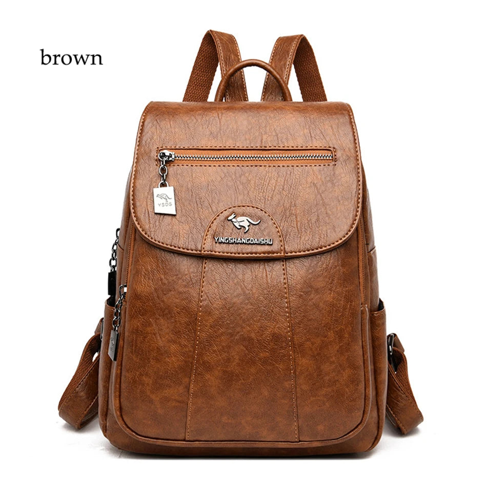 Vintage Soft Leather Women’s Backpack