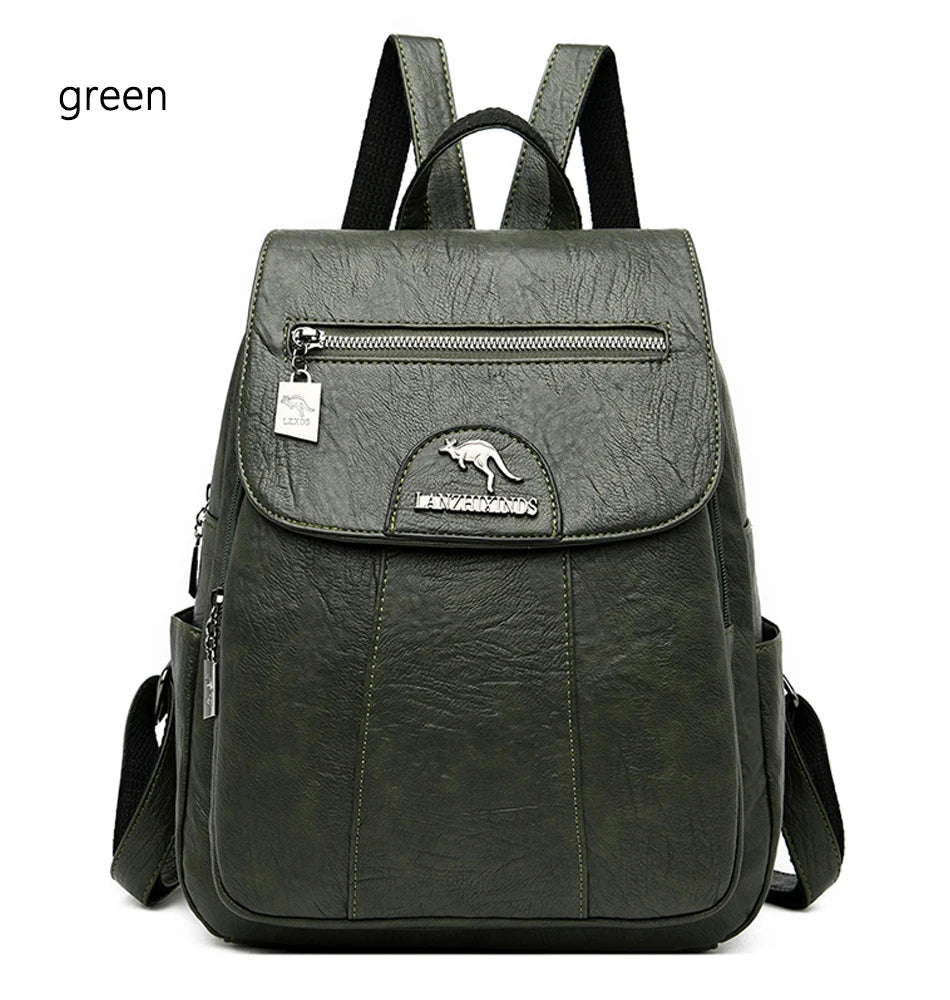 Vintage Soft Leather Women’s Backpack