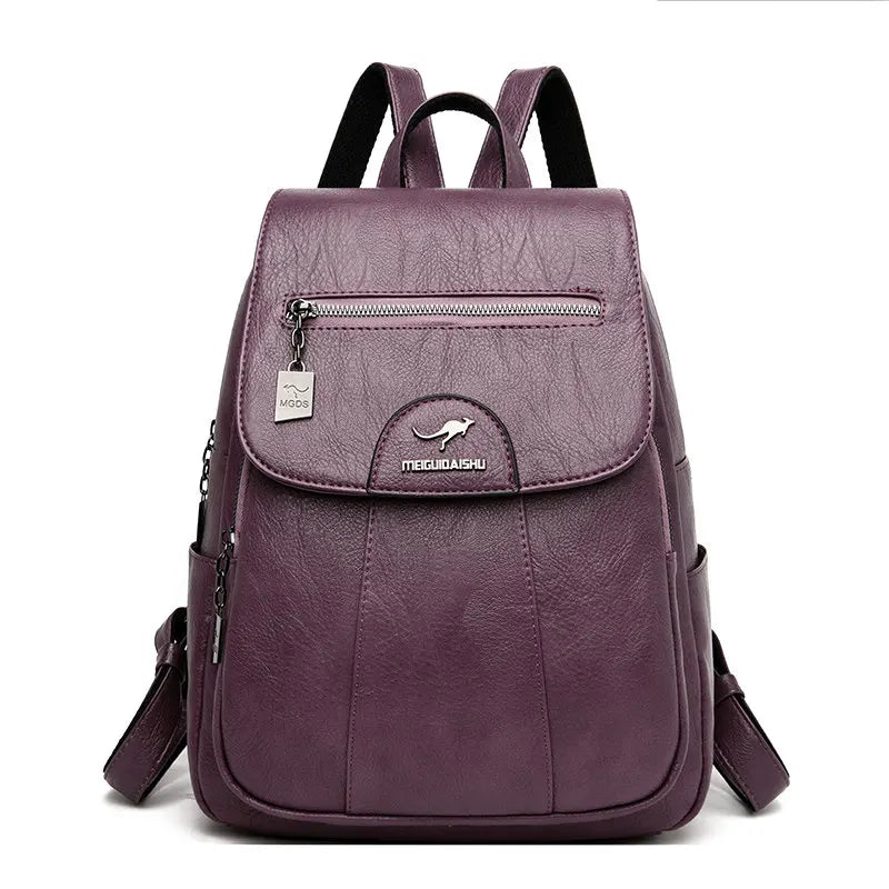 Vintage Soft Leather Women’s Backpack