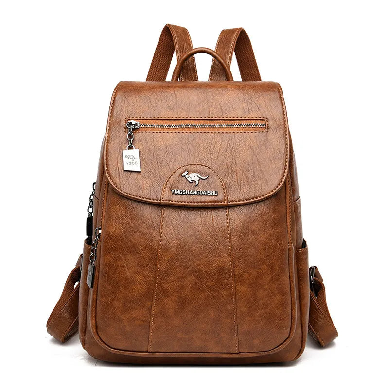 Vintage Soft Leather Women’s Backpack