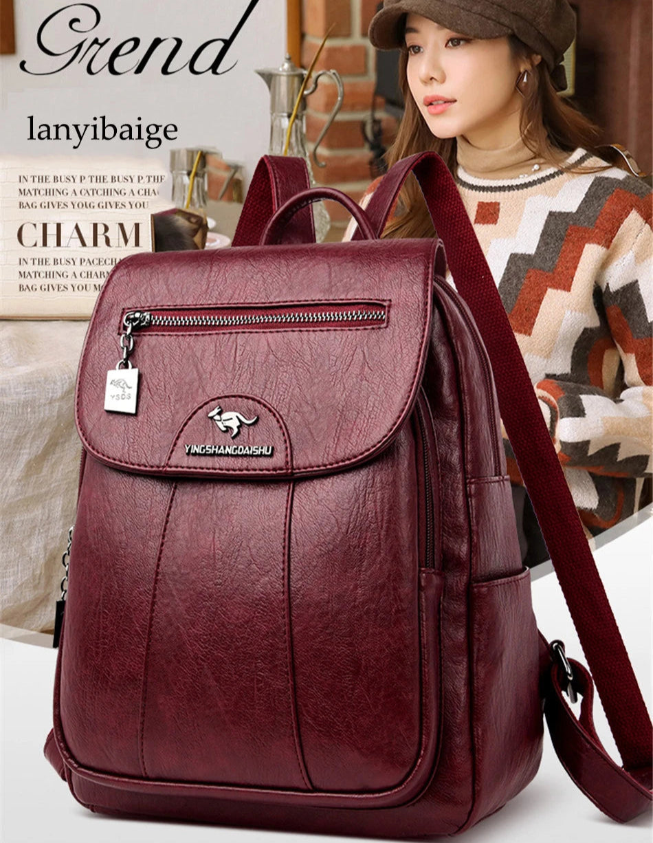 Vintage Soft Leather Women’s Backpack