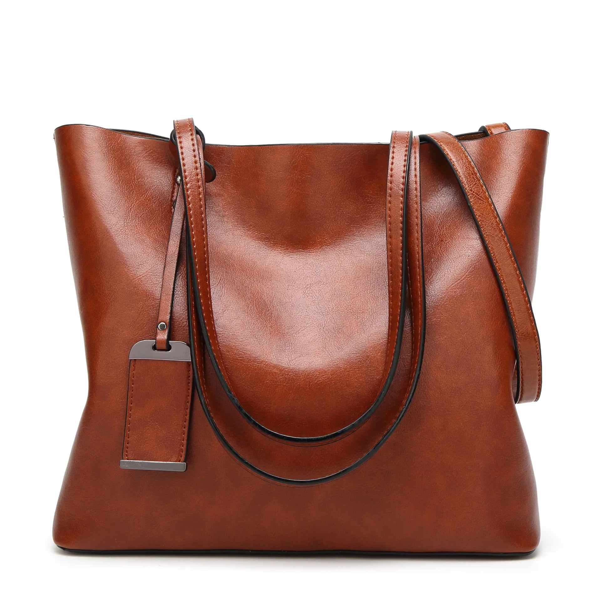 Waxed Leather Bucket Tote