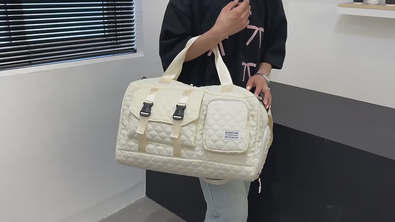 Load video: Durable Nylon Travel Duffel Bag